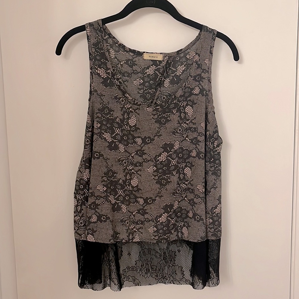 Blush Lace Print Top